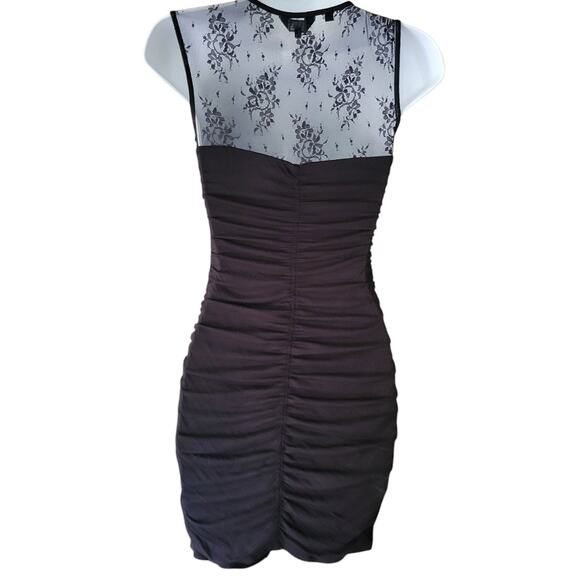 ASO FRIENDS GUESS Bodycon Y2k Black Dress whimsy GothIc witch SM - Picture 5 of 11